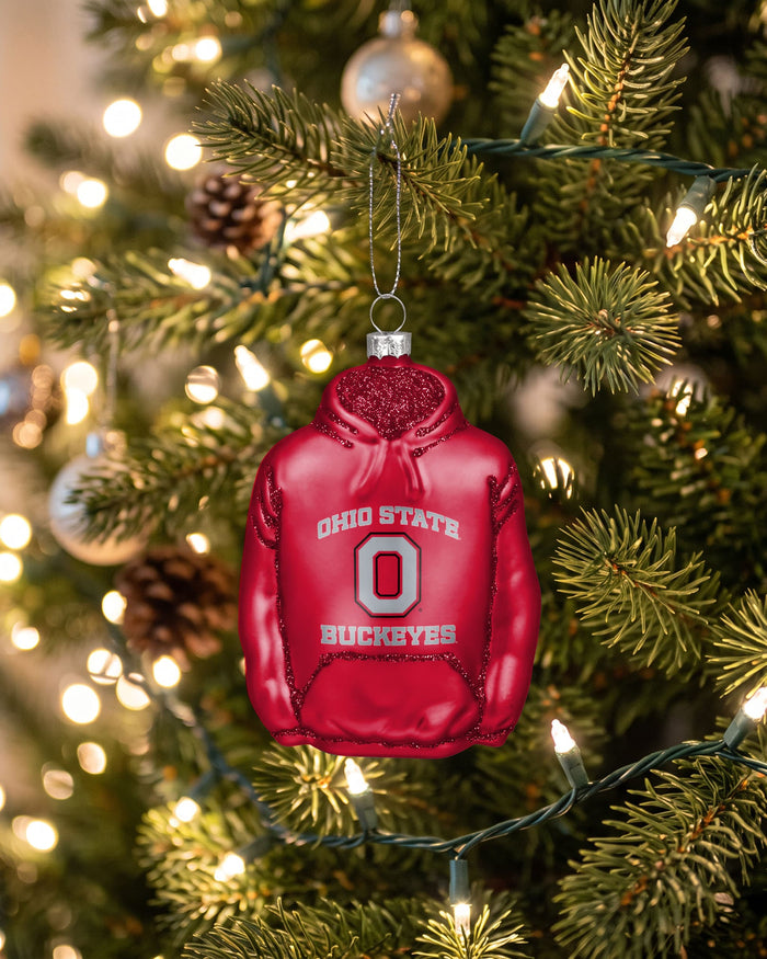 Ohio State Buckeyes Glitter Hoodie Ornament FOCO - FOCO.com