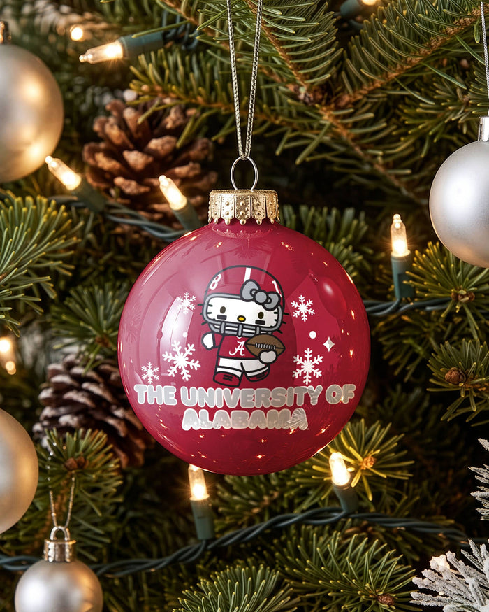 Alabama Crimson Tide Hello Kitty® Glass Ball Ornament FOCO - FOCO.com