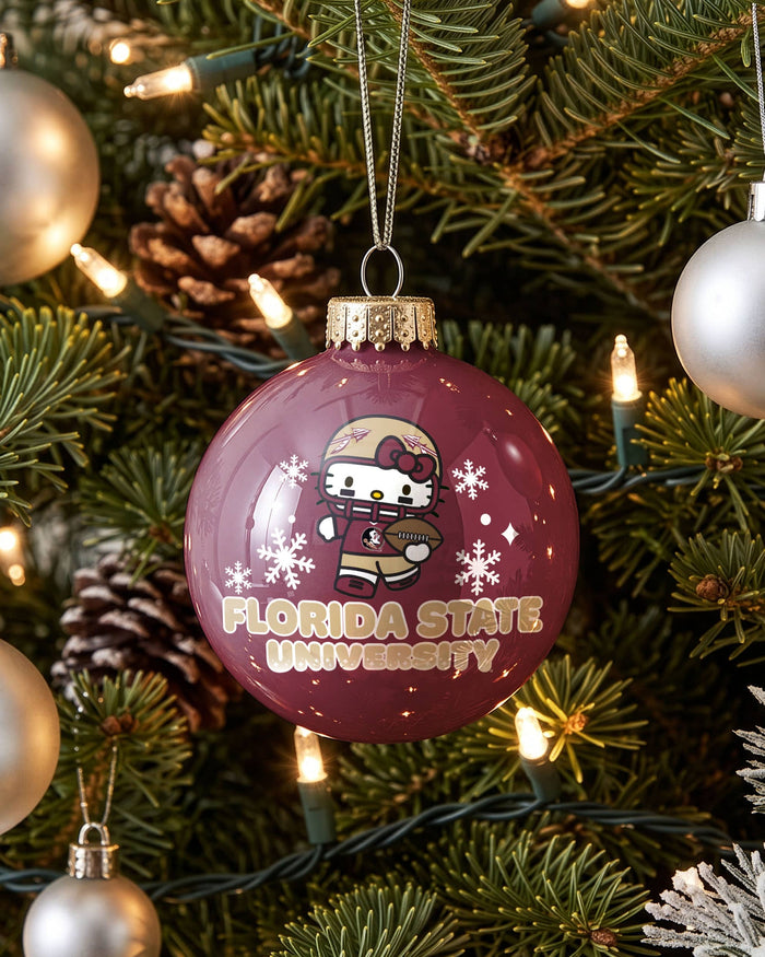 Florida State Seminoles Hello Kitty® Glass Ball Ornament FOCO - FOCO.com