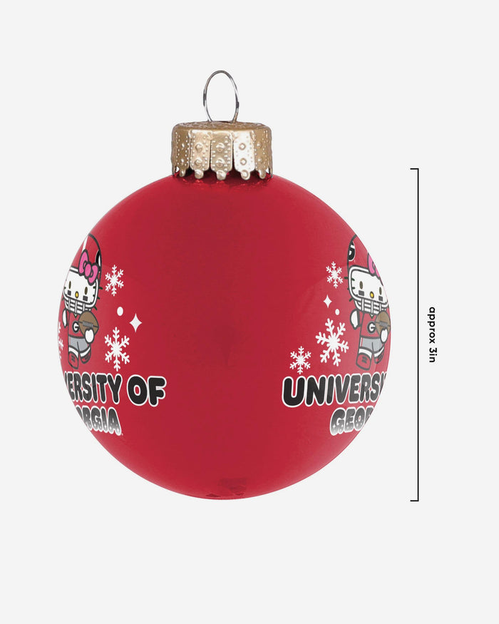 Georgia Bulldogs Hello Kitty® Glass Ball Ornament FOCO - FOCO.com