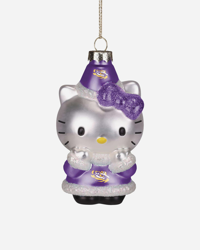 LSU Tigers Hello Kitty® Glitter Ornament FOCO - FOCO.com