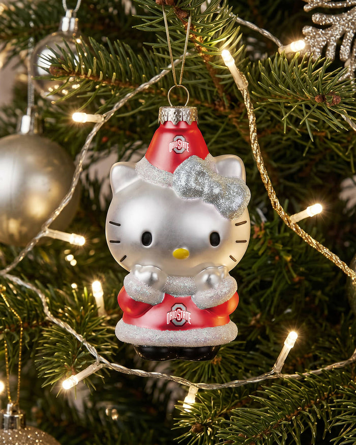Ohio State Buckeyes Hello Kitty® Glitter Ornament FOCO - FOCO.com