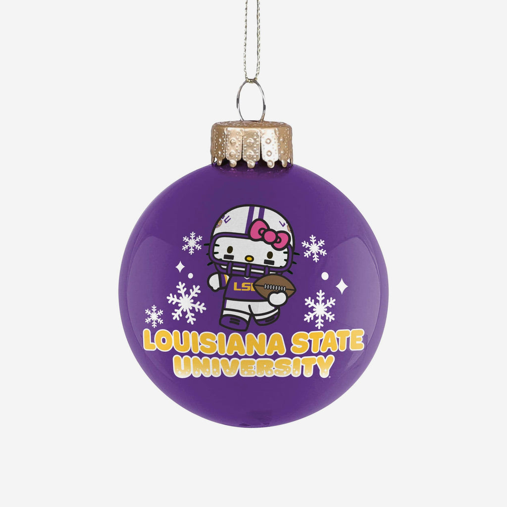 LSU Tigers Hello Kitty® Glass Ball Ornament FOCO - FOCO.com
