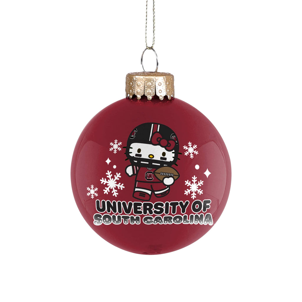 South Carolina Gamecocks Hello Kitty® Glass Ball Ornament FOCO - FOCO.com