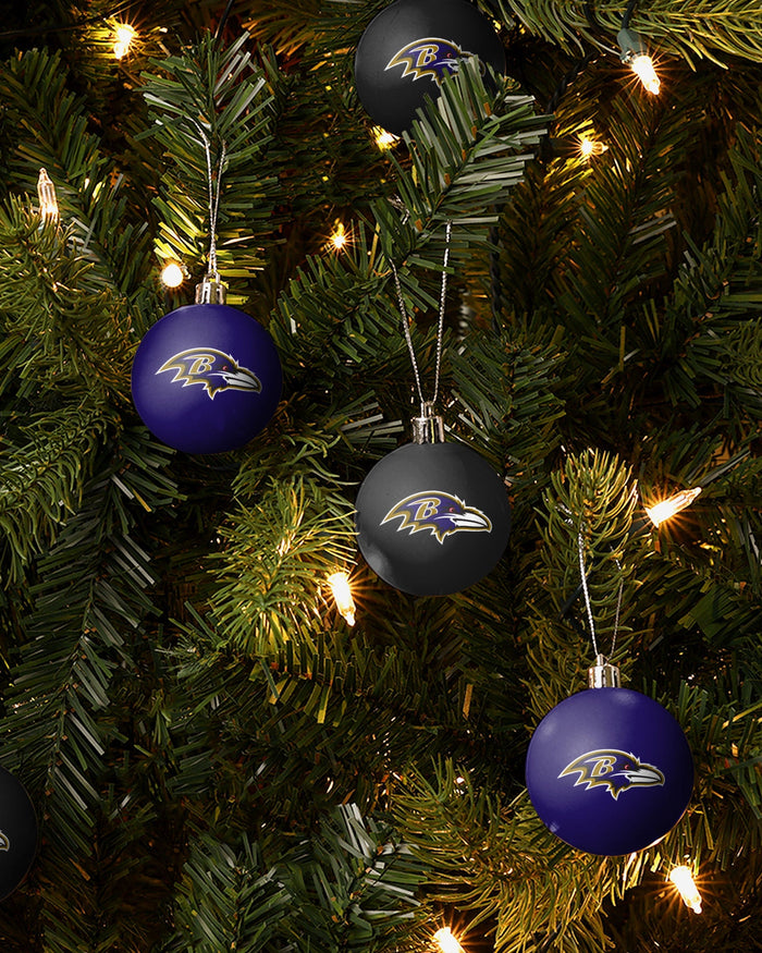 Baltimore Ravens 12 Pack Ball Ornament Set FOCO - FOCO.com