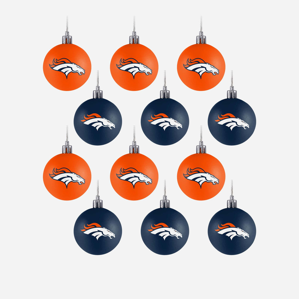 Denver Broncos 12 Pack Ball Ornament Set FOCO - FOCO.com