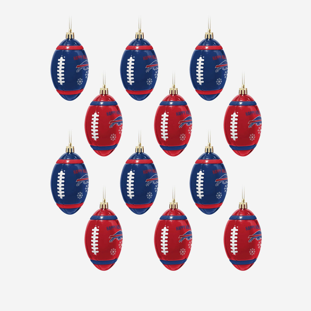 Buffalo Bills 12 Pack Football Ornament Set FOCO - FOCO.com