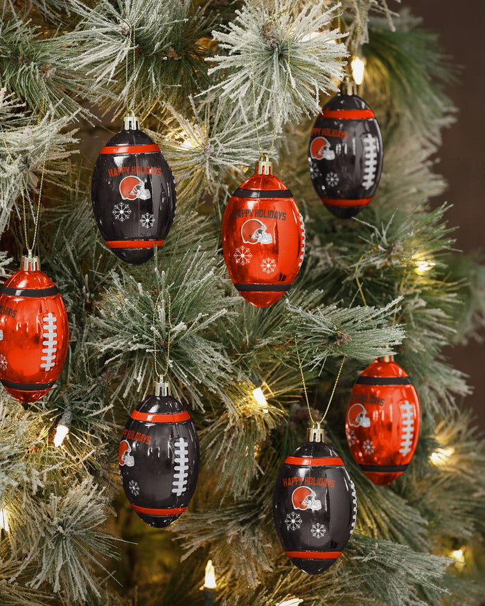 Cleveland Browns 12 Pack Football Ornament Set FOCO - FOCO.com