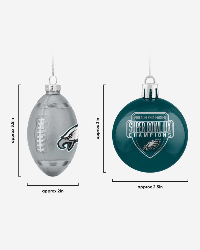 Philadelphia Eagles Super Bowl LIX Champions 24 Pack Ornament Set FOCO - FOCO.com