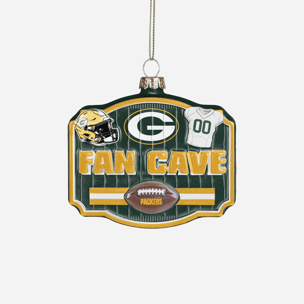 Green Bay Packers Blown Glass Fan Cave Ornament FOCO - FOCO.com
