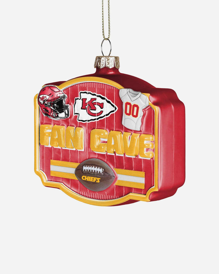 Kansas City Chiefs Blown Glass Fan Cave Ornament FOCO - FOCO.com