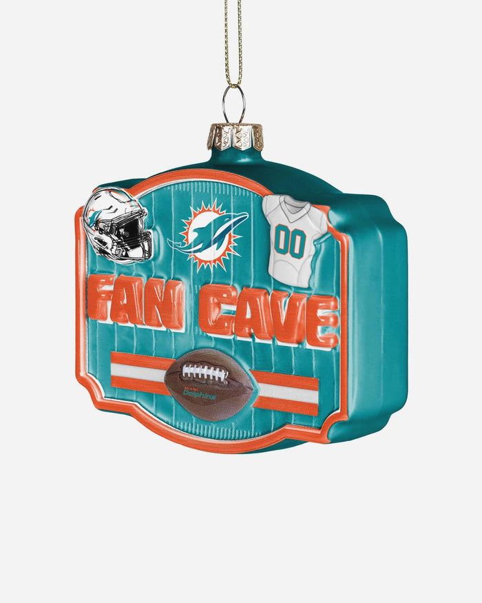 Miami Dolphins Blown Glass Fan Cave Ornament FOCO - FOCO.com