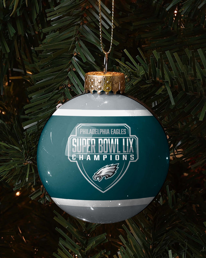 Philadelphia Eagles Super Bowl LIX Champions Glass Ball Ornament FOCO - FOCO.com