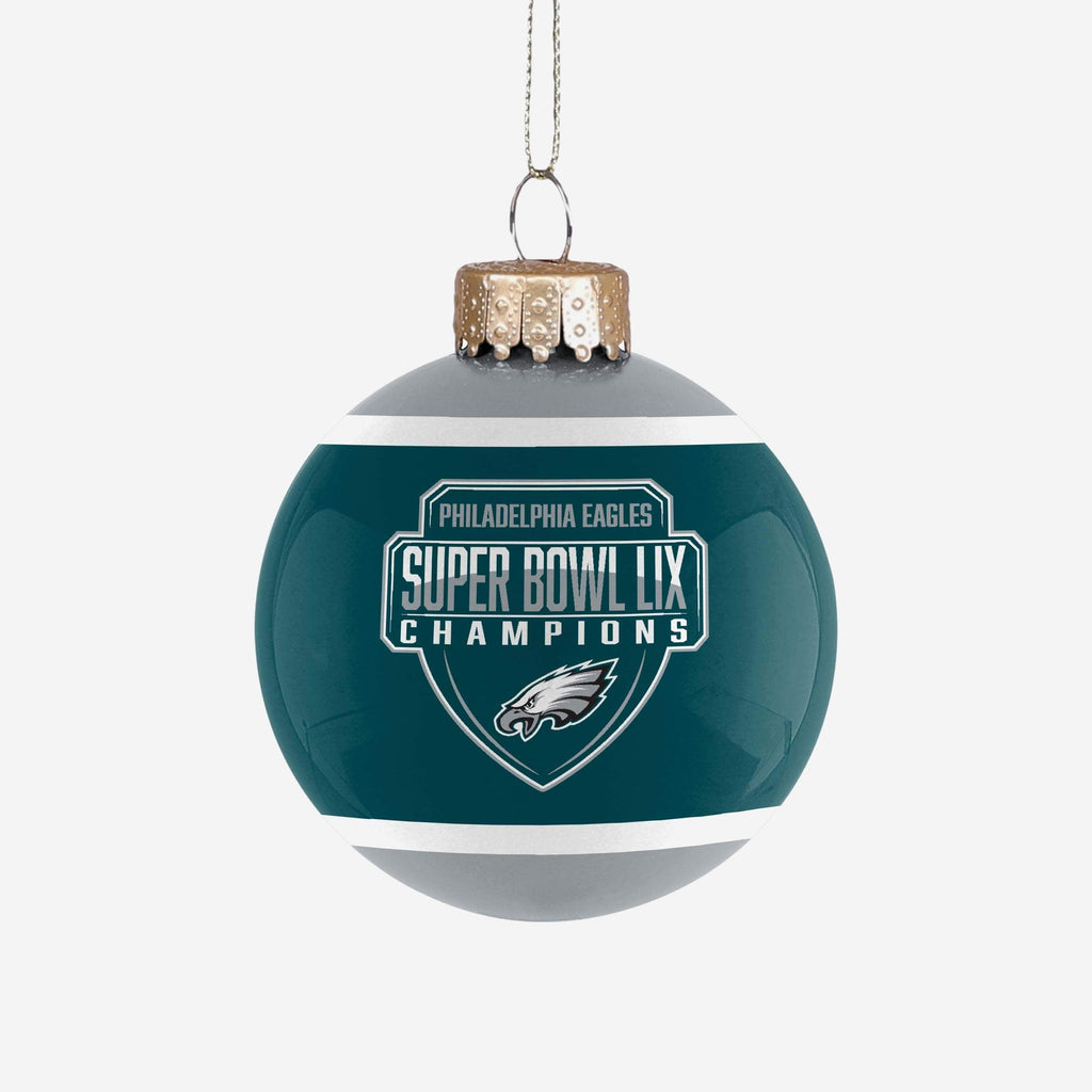 Philadelphia Eagles Super Bowl LIX Champions Glass Ball Ornament FOCO - FOCO.com