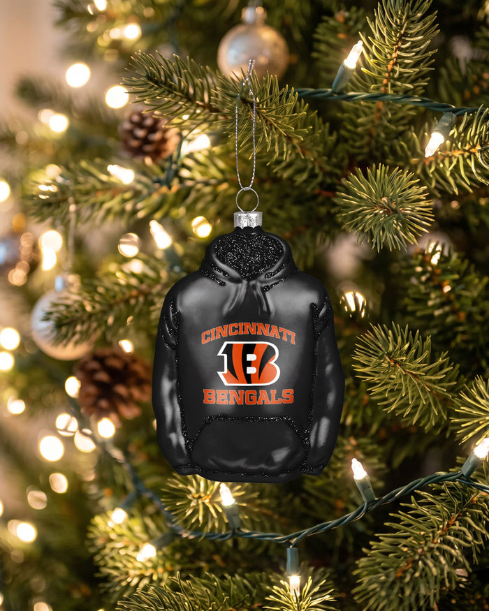 Cincinnati Bengals Glitter Hoodie Ornament FOCO - FOCO.com