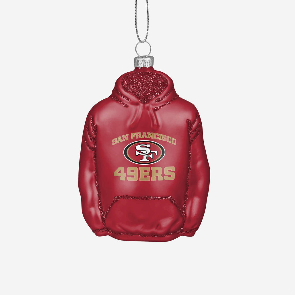 San Francisco 49ers Glitter Hoodie Ornament FOCO - FOCO.com