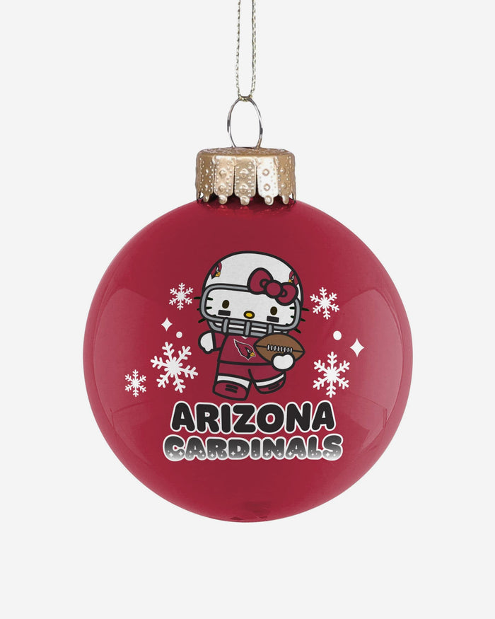 Arizona Cardinals Hello Kitty® Glass Ball Ornament FOCO - FOCO.com