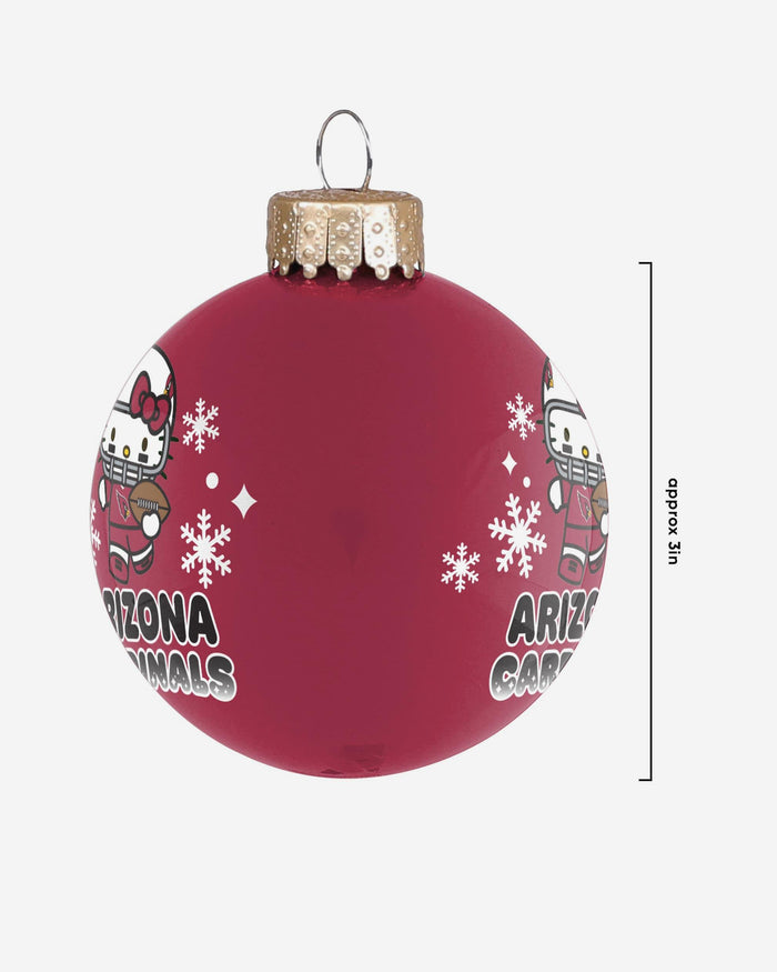 Arizona Cardinals Hello Kitty® Glass Ball Ornament FOCO - FOCO.com