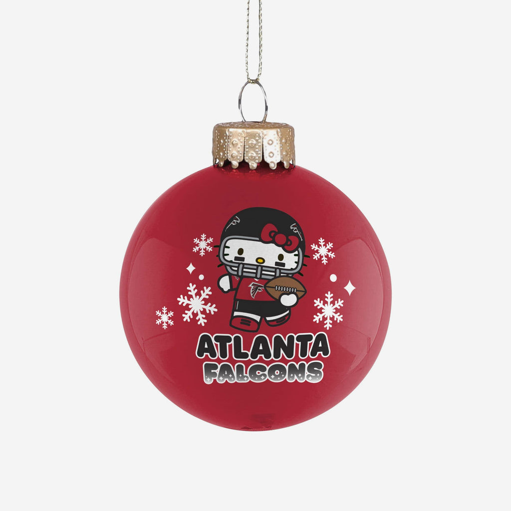 Atlanta Falcons Hello Kitty® Glass Ball Ornament FOCO - FOCO.com