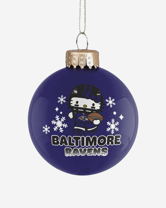 Baltimore Ravens Hello Kitty® Glass Ball Ornament FOCO - FOCO.com