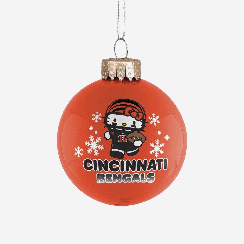 Cincinnati Bengals Hello Kitty® Glass Ball Ornament FOCO - FOCO.com