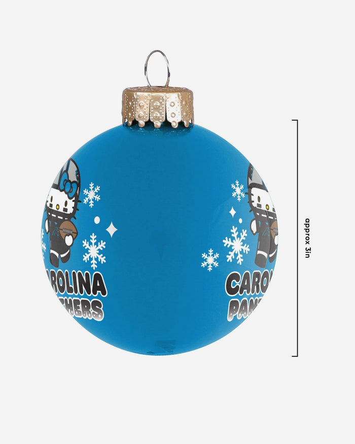 Carolina Panthers Hello Kitty® Glass Ball Ornament FOCO - FOCO.com