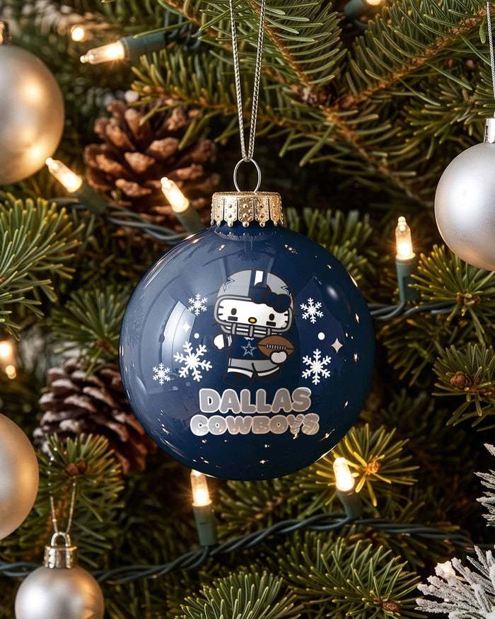 Dallas Cowboys Hello Kitty® Glass Ball Ornament FOCO - FOCO.com