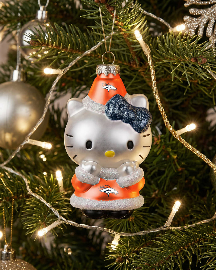 Denver Broncos Hello Kitty® Glitter Ornament FOCO - FOCO.com