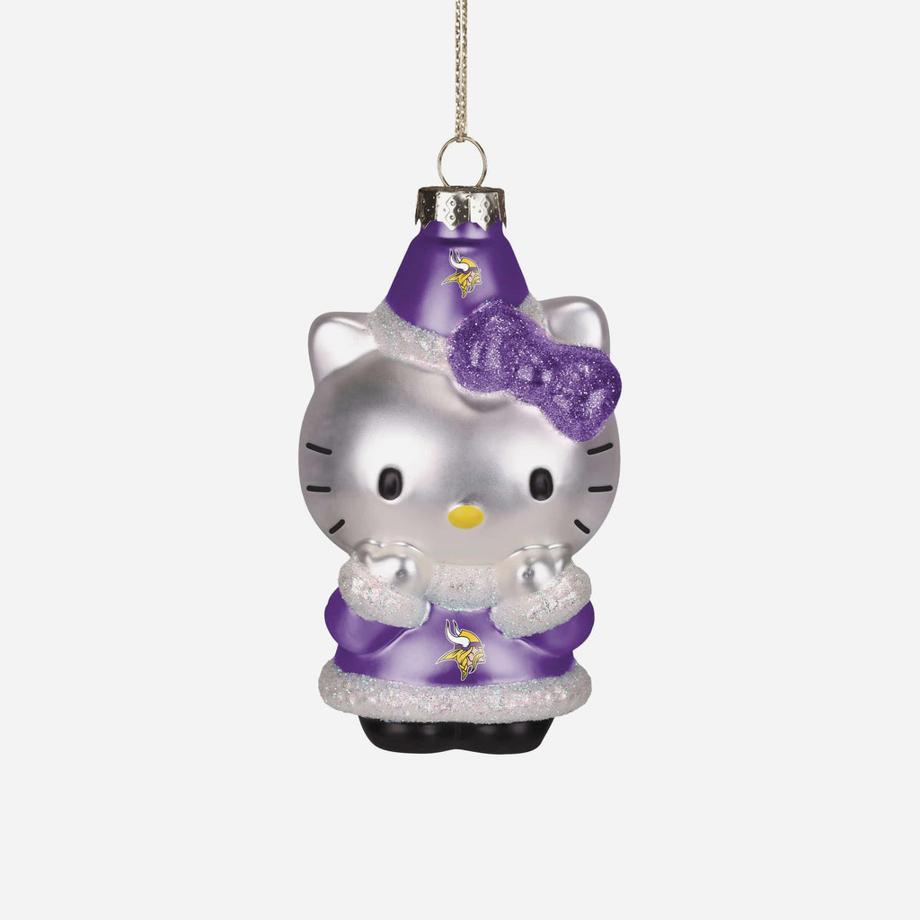 Minnesota Vikings Hello Kitty® Glitter Ornament FOCO - FOCO.com