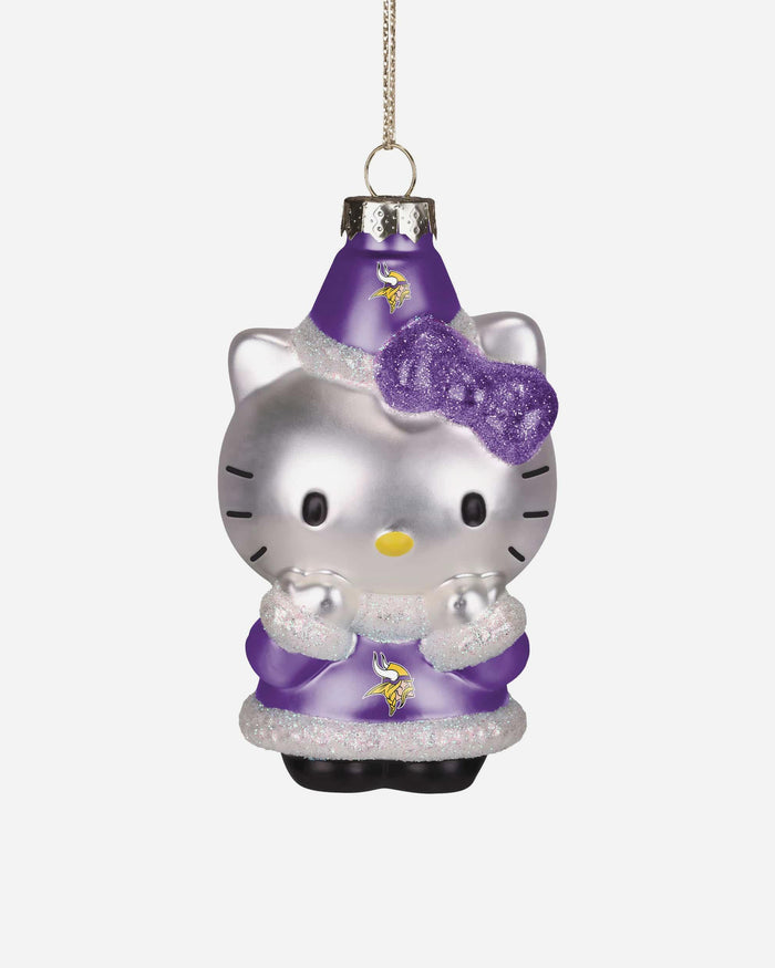Minnesota Vikings Hello Kitty® Glitter Ornament FOCO - FOCO.com
