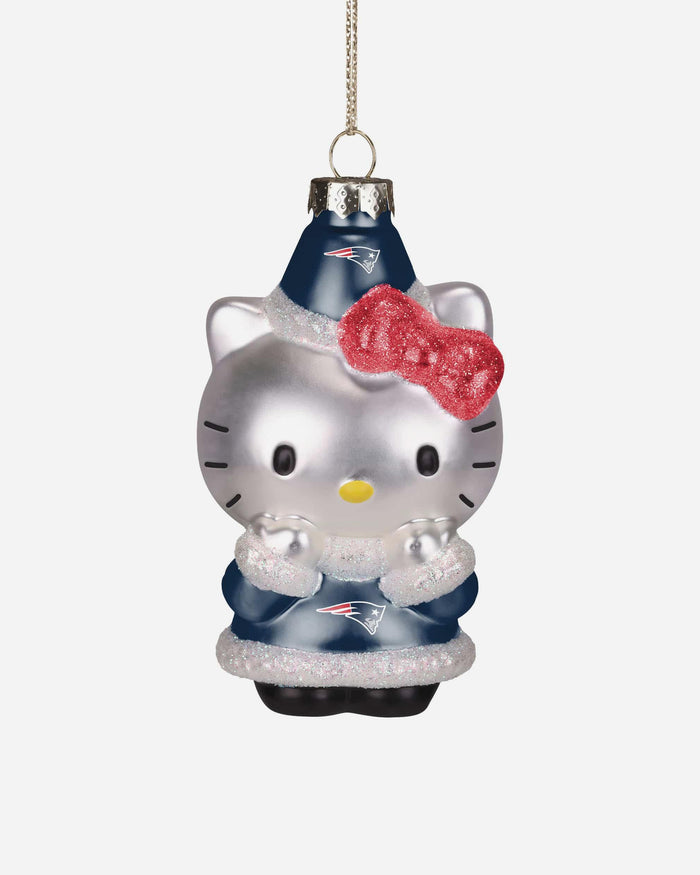 New England Patriots Hello Kitty® Glitter Ornament FOCO - FOCO.com
