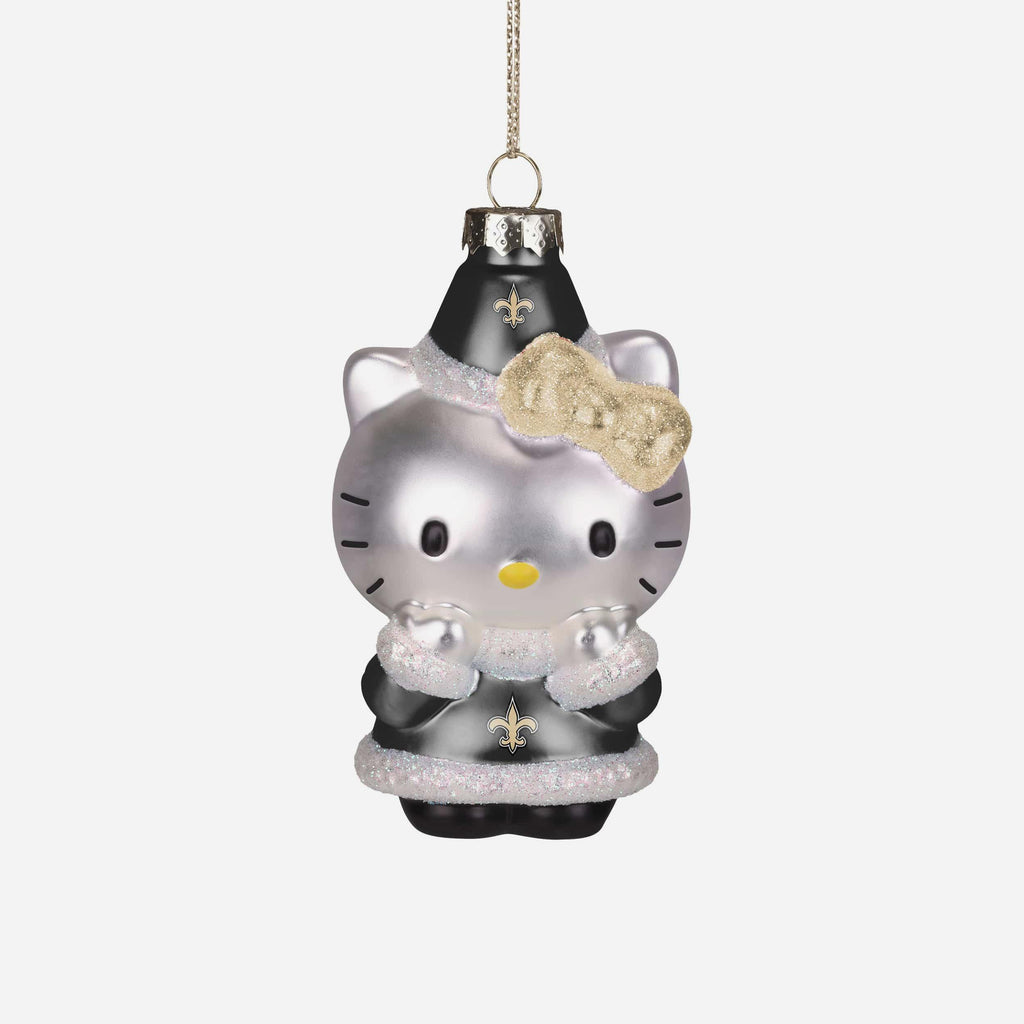 New Orleans Saints Hello Kitty® Glitter Ornament FOCO - FOCO.com