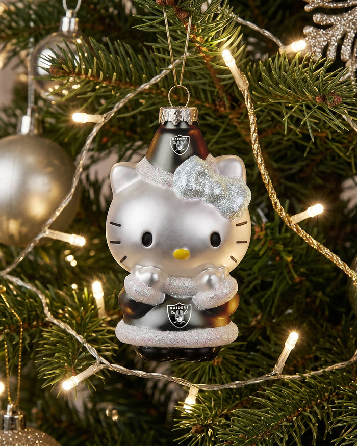 Las Vegas Raiders Hello Kitty® Glitter Ornament FOCO - FOCO.com
