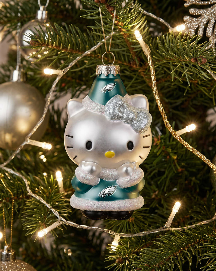 Philadelphia Eagles Hello Kitty® Glitter Ornament FOCO - FOCO.com