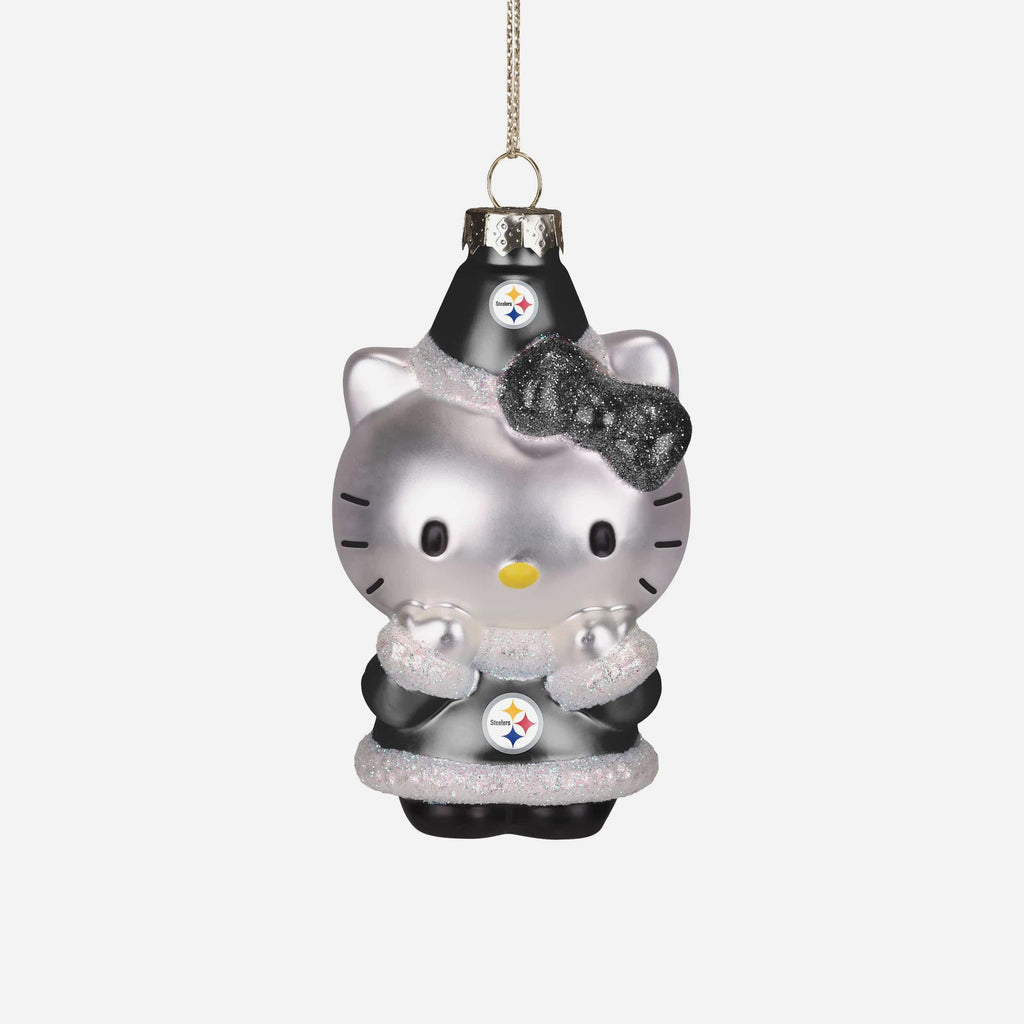 Pittsburgh Steelers Hello Kitty® Glitter Ornament FOCO - FOCO.com