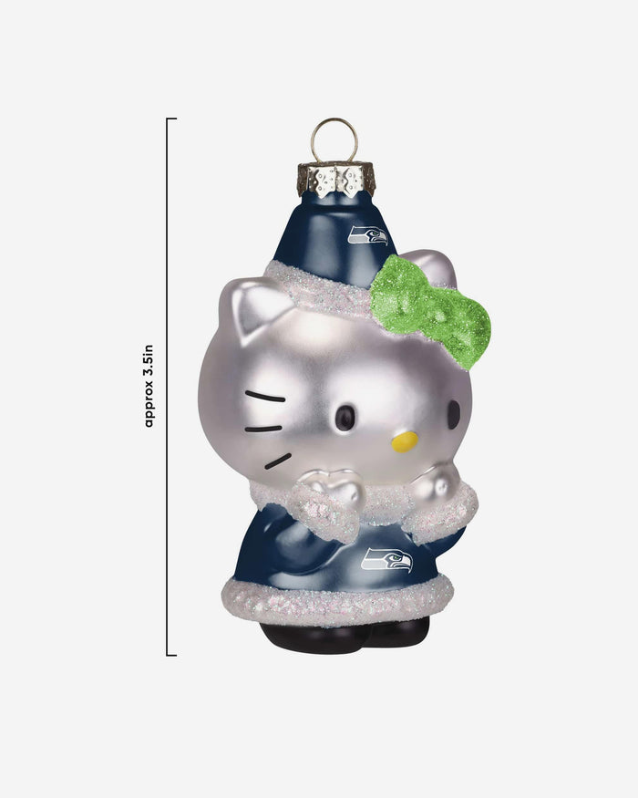 Seattle Seahawks Hello Kitty® Glitter Ornament FOCO - FOCO.com