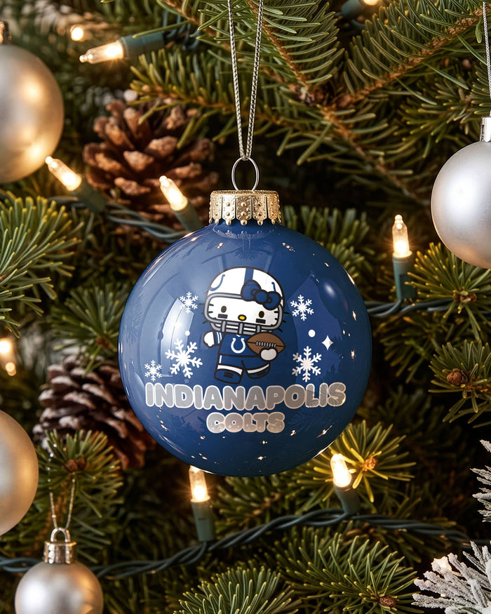 Indianapolis Colts Hello Kitty® Glass Ball Ornament FOCO - FOCO.com