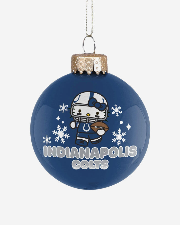 Indianapolis Colts Hello Kitty® Glass Ball Ornament FOCO - FOCO.com