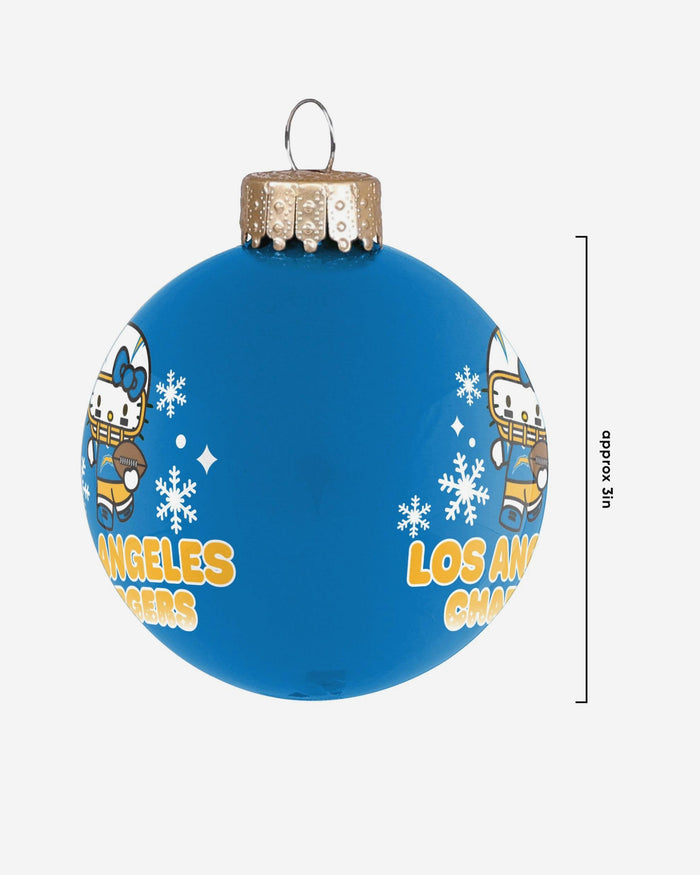 Los Angeles Chargers Hello Kitty® Glass Ball Ornament FOCO - FOCO.com