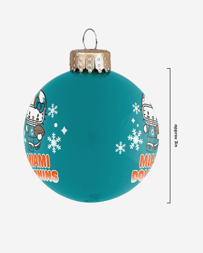 Miami Dolphins Hello Kitty® Glass Ball Ornament FOCO - FOCO.com