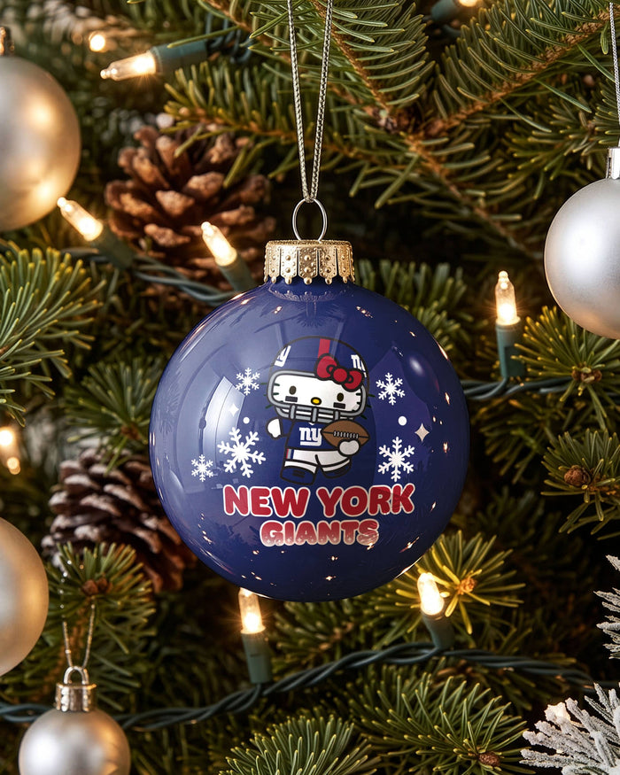 New York Giants Hello Kitty® Glass Ball Ornament FOCO - FOCO.com
