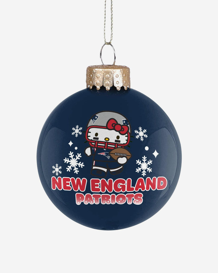 New England Patriots Hello Kitty® Glass Ball Ornament FOCO - FOCO.com
