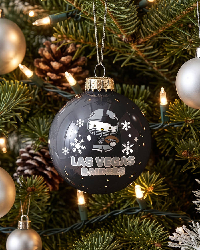 Las Vegas Raiders Hello Kitty® Glass Ball Ornament FOCO - FOCO.com
