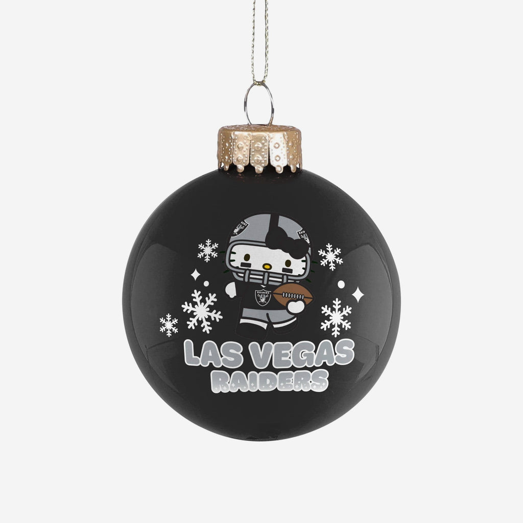 Las Vegas Raiders Hello Kitty® Glass Ball Ornament FOCO - FOCO.com