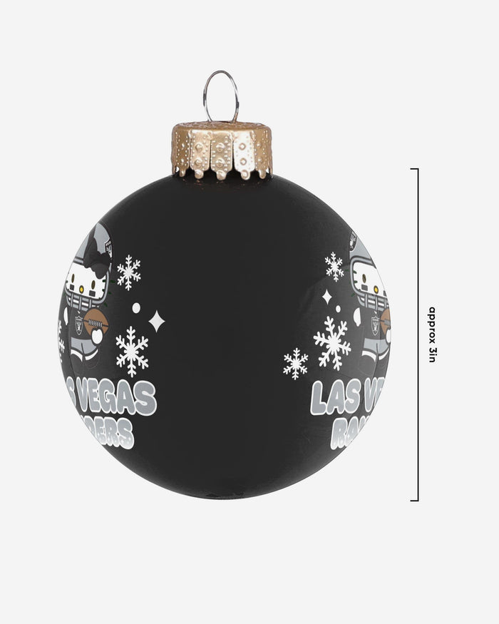 Las Vegas Raiders Hello Kitty® Glass Ball Ornament FOCO - FOCO.com