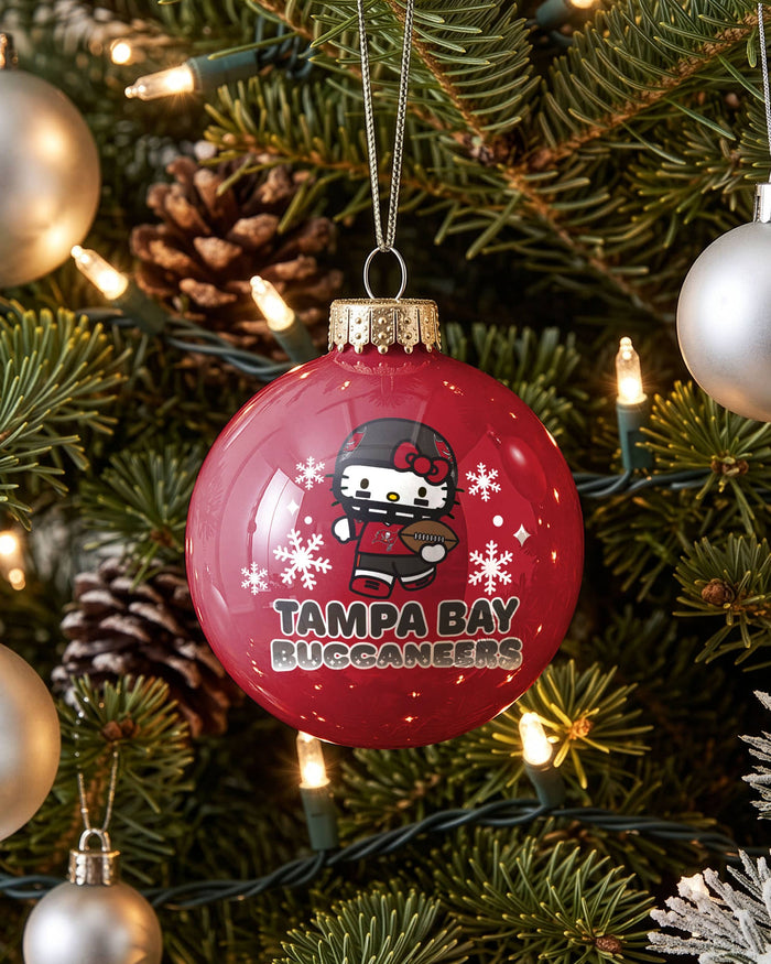 Tampa Bay Buccaneers Hello Kitty® Glass Ball Ornament FOCO - FOCO.com