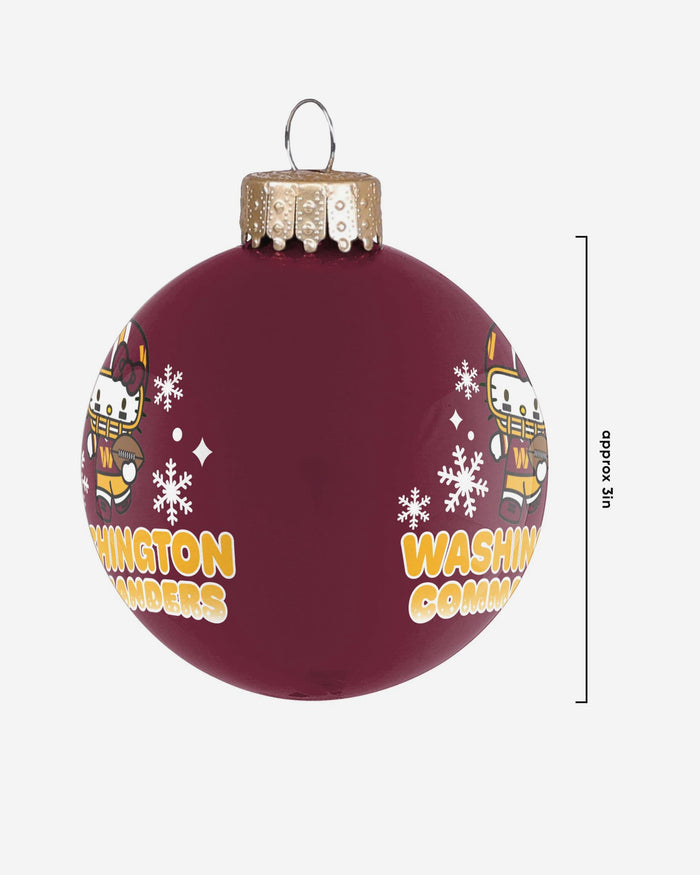 Washington Commanders Hello Kitty® Glass Ball Ornament FOCO - FOCO.com