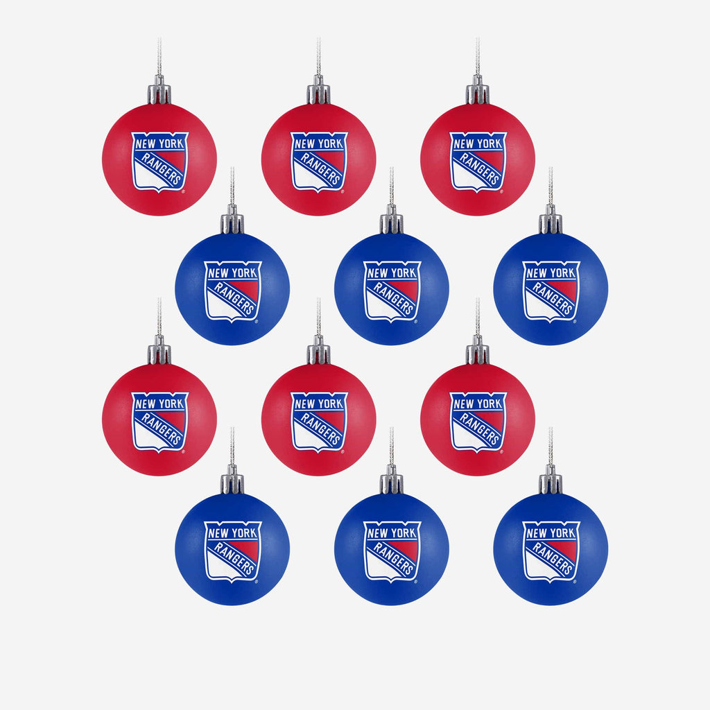 New York Rangers 12 Pack Ball Ornament Set Foco - FOCO.com