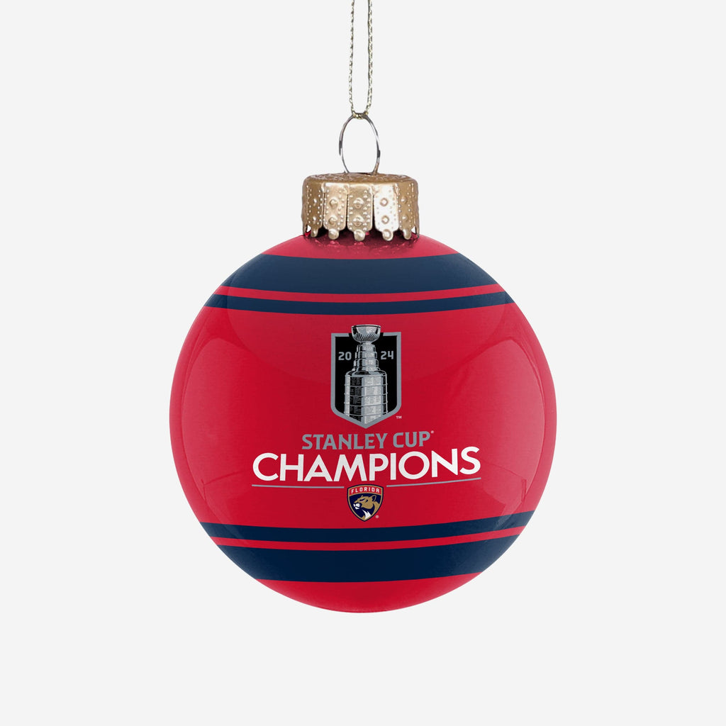 Florida Panthers 2024 Stanley Cup Champions Glass Ball Ornament FOCO - FOCO.com
