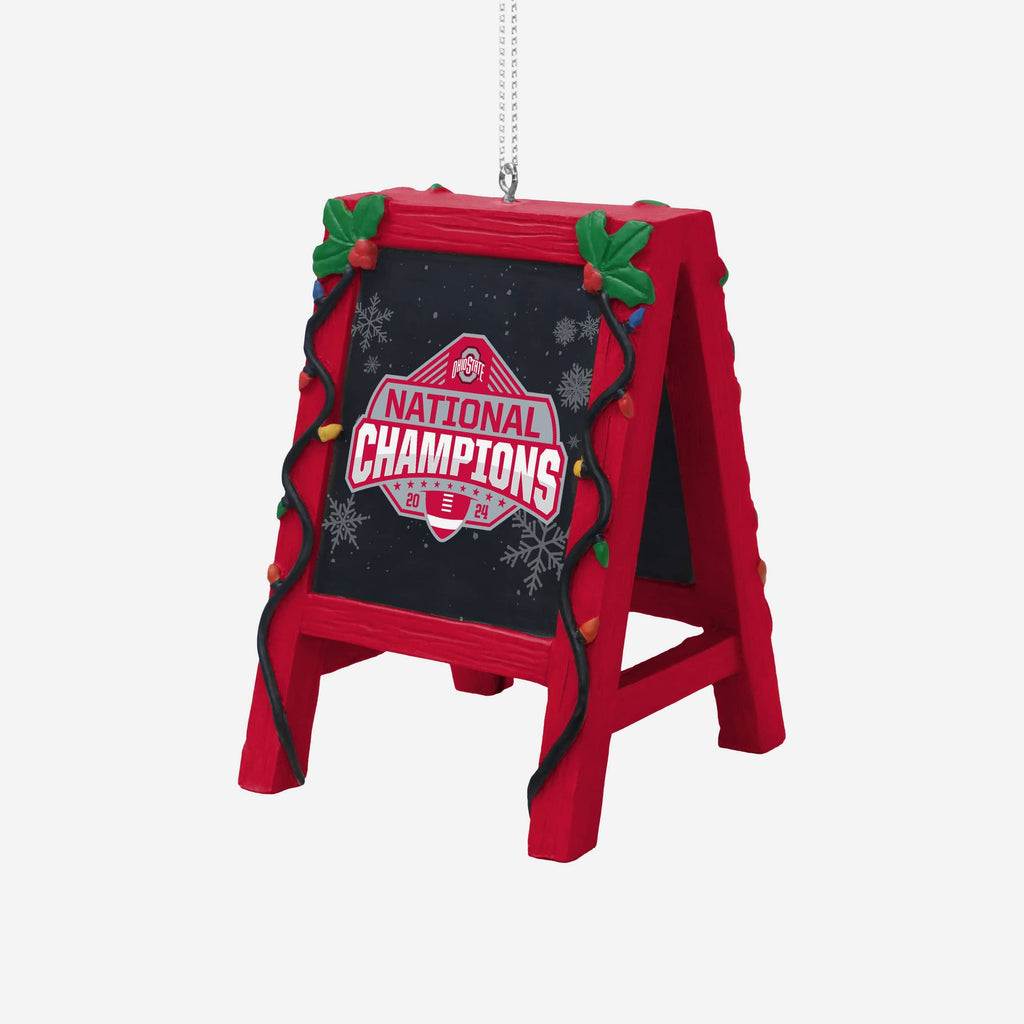 Ohio State Buckeyes 2024 Football National Champions Chalkboard Easel Ornament FOCO - FOCO.com